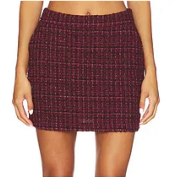 Bandolino Tweed Pencil Skirt Plum Size 4 Mini Multicolor Business burgundy - Picture 1 of 11